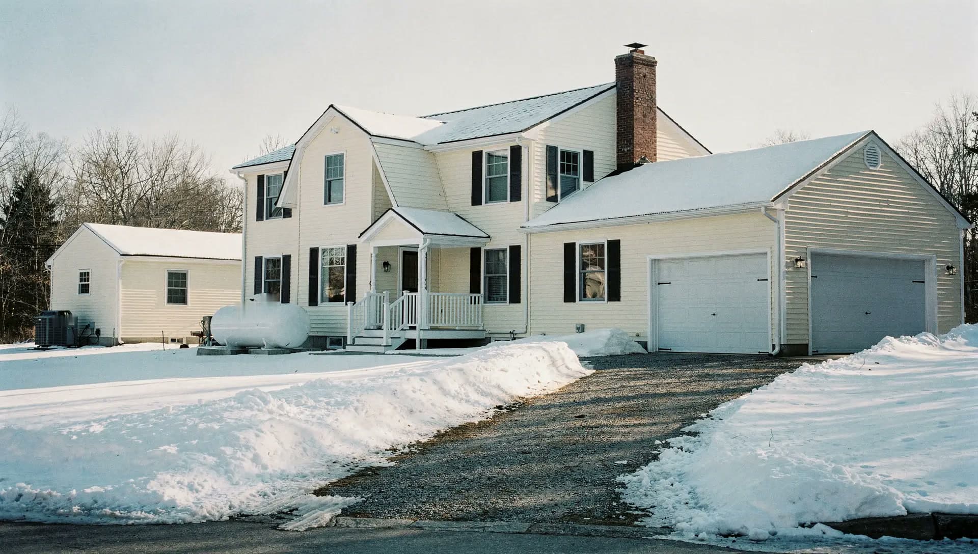 A Windham, NH home of the kind SNH HVAC Services works on, seen from the street.